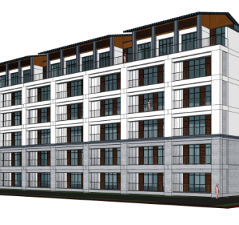 现代公寓楼su模型