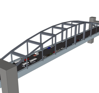 现代公路桥免费su模型