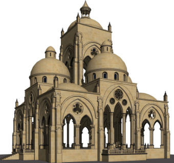 欧式教堂su模型