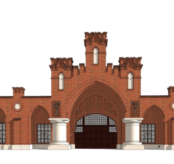 欧式酒店门头su模型