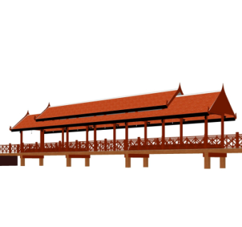 东南亚桥廊免费su模型