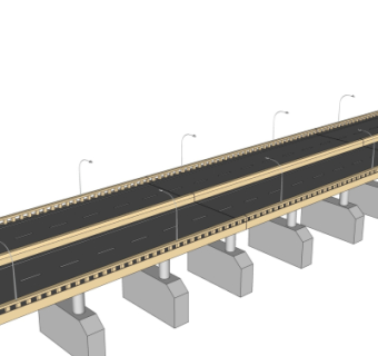现代公路桥免费su模型