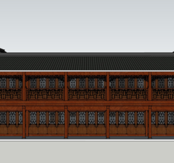 中式古建民房su模型