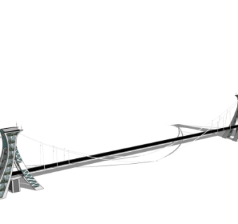 现代公路桥免费su模型