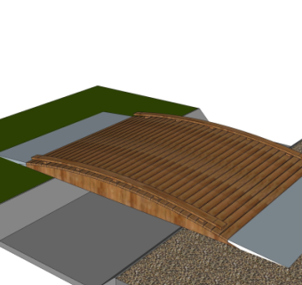 现代木桥免费su模型