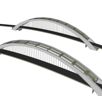 现代公路桥免费su模型