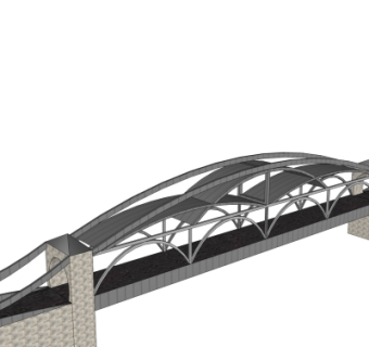 现代公路桥免费su模型