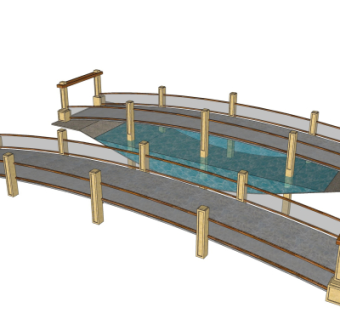 现代拱桥免费su模型