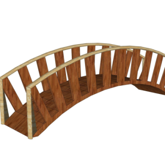 现代木拱桥免费su模型