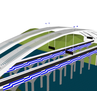 现代公路桥免费su模型