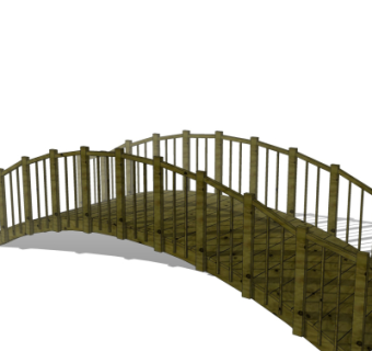 现代木拱桥免费su模型
