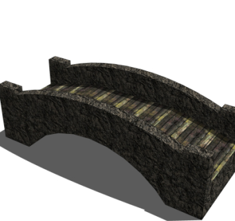 现代石拱桥免费su模型