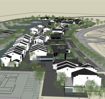 中式房屋建筑su模型