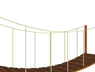 现代木吊桥su模型