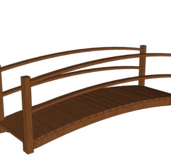 现代木拱桥免费su模型