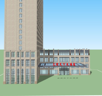 现代酒店外观su模型