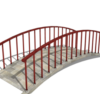 现代石拱桥免费su模型