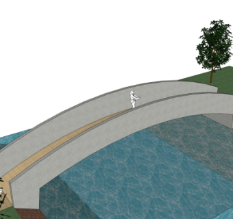 现代拱桥免费su模型