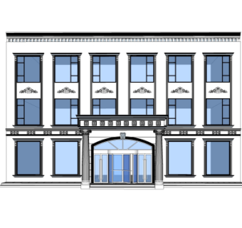 欧式酒店门头su模型