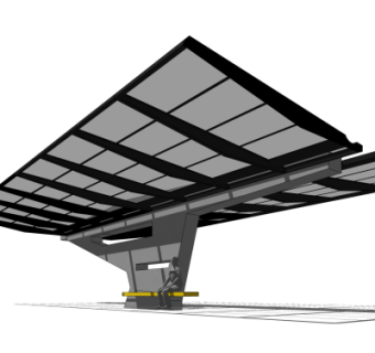 现代玻璃雨棚su模型