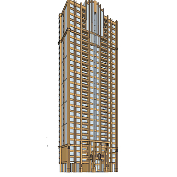 新古典高层公寓楼su模型