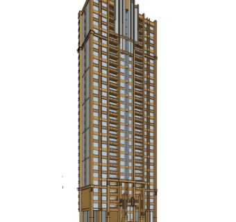 新古典高层公寓楼su模型