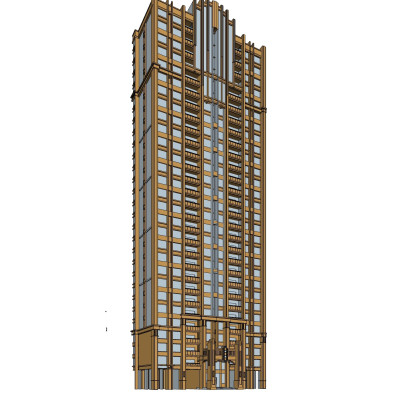 新古典高层公寓楼su模型