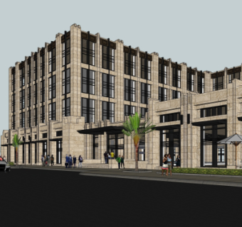 新古典办公楼su模型