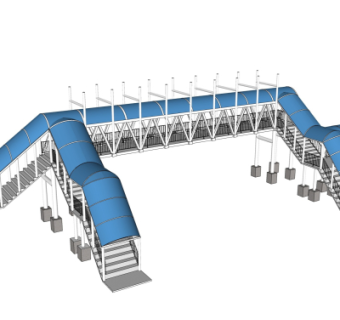 现代人行天桥免费su模型