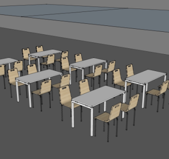 现代餐桌椅su模型