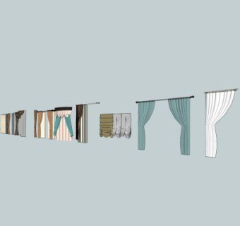 现代窗帘su模型