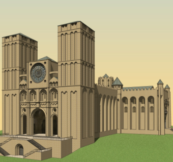 欧式教堂su模型