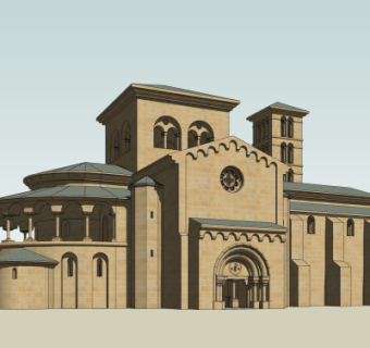 欧式教堂su模型