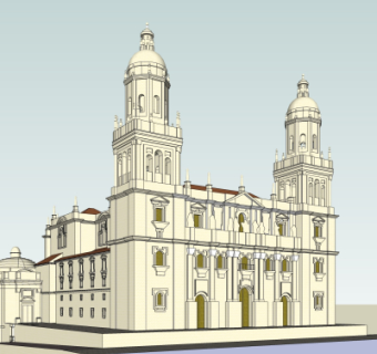 欧式教堂su模型