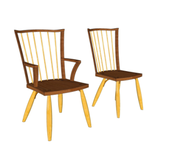 北欧单椅su模型