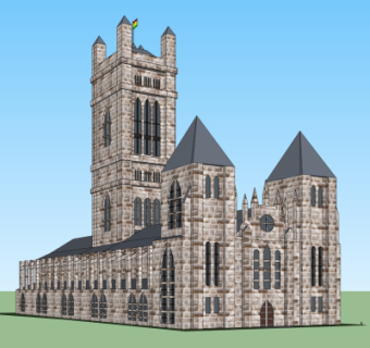 欧式教堂su模型