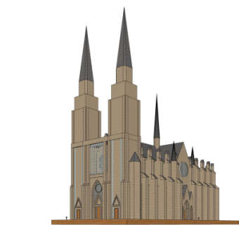 欧式教堂su模型