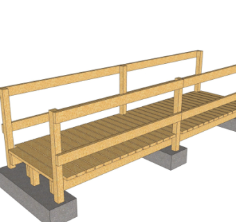 现代木桥免费su模型
