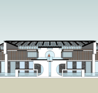 新中式会所su模型