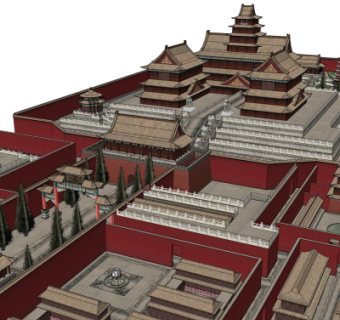 中式故宫古建su模型