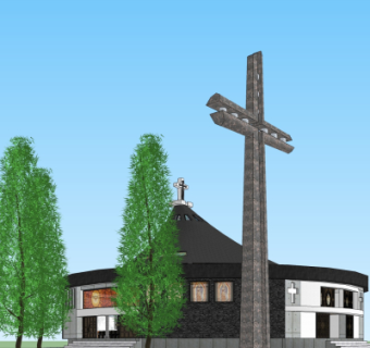 欧式教堂su模型