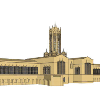 欧式教堂su模型