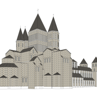 欧式教堂su模型