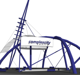 现代钢结构雨棚su模型