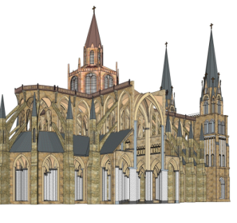 欧式古典教堂su模型