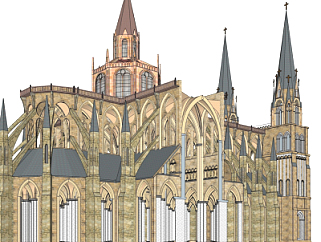 欧式古典教堂su模型