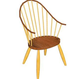 北欧单椅su模型