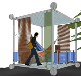 现代金属凉亭su模型