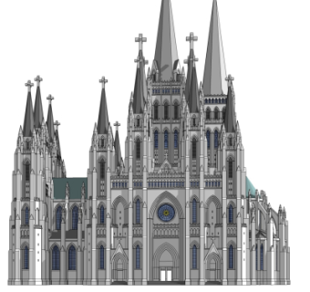 欧式古典教堂su模型