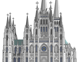 欧式古典<em>教堂</em>su模型